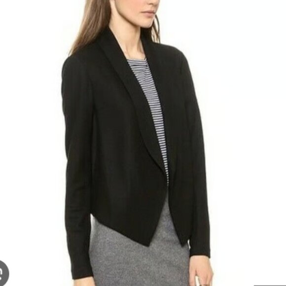 Theory Nove Open-Front Cropped Wool/Silk Jacket –‎ Size 10 - Picture 2 of 13